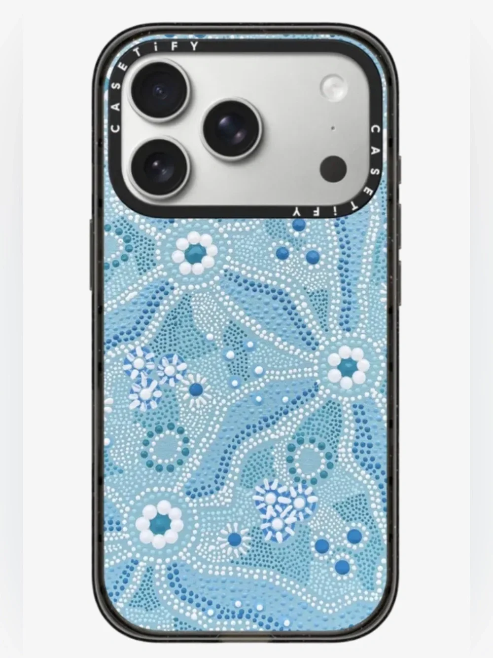 Casetify Light Blue Floral Dot iPhone 15 Pro Case